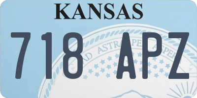 KS license plate 718APZ