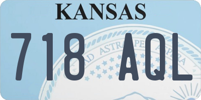 KS license plate 718AQL