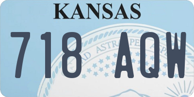 KS license plate 718AQW