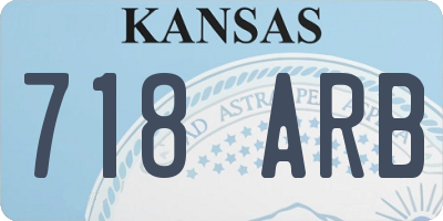 KS license plate 718ARB