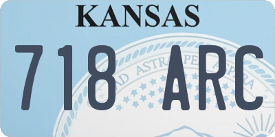 KS license plate 718ARC