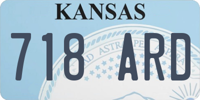 KS license plate 718ARD