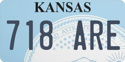 KS license plate 718ARE