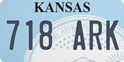KS license plate 718ARK