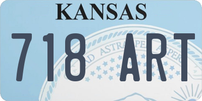 KS license plate 718ART