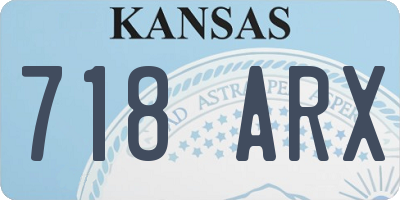 KS license plate 718ARX