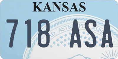 KS license plate 718ASA