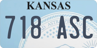 KS license plate 718ASC