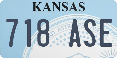 KS license plate 718ASE