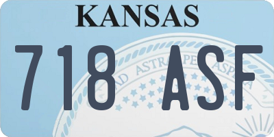 KS license plate 718ASF