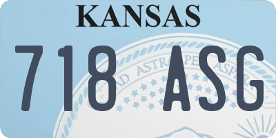 KS license plate 718ASG