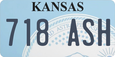 KS license plate 718ASH