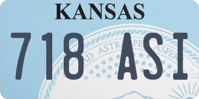 KS license plate 718ASI