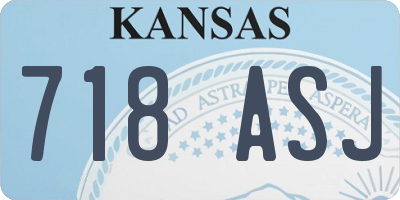 KS license plate 718ASJ