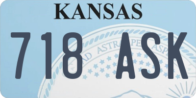 KS license plate 718ASK