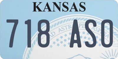 KS license plate 718ASO