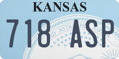 KS license plate 718ASP