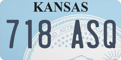 KS license plate 718ASQ