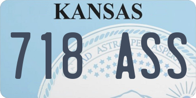 KS license plate 718ASS