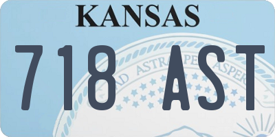 KS license plate 718AST