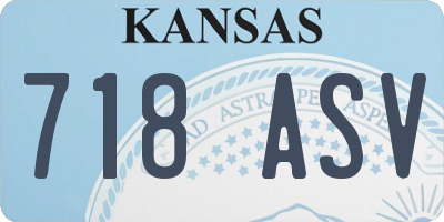 KS license plate 718ASV