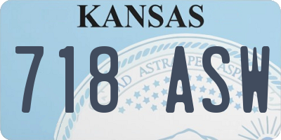 KS license plate 718ASW