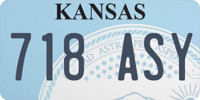 KS license plate 718ASY