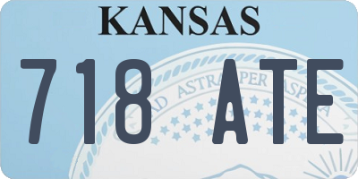 KS license plate 718ATE