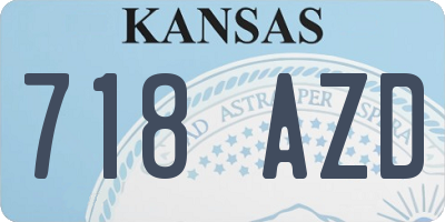 KS license plate 718AZD