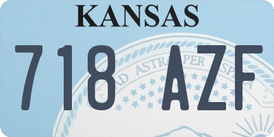 KS license plate 718AZF