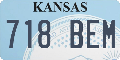 KS license plate 718BEM