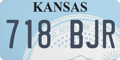 KS license plate 718BJR