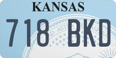 KS license plate 718BKD