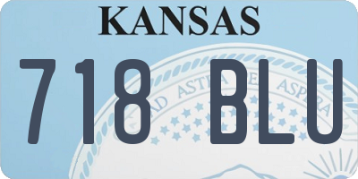 KS license plate 718BLU