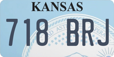 KS license plate 718BRJ