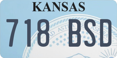 KS license plate 718BSD