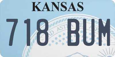 KS license plate 718BUM