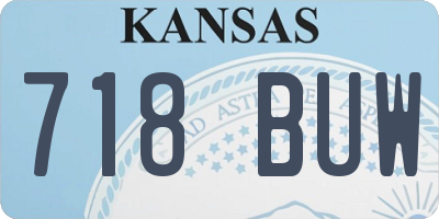 KS license plate 718BUW