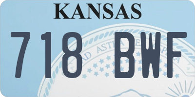 KS license plate 718BWF