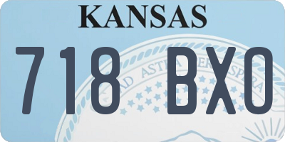 KS license plate 718BXO