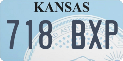 KS license plate 718BXP