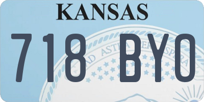KS license plate 718BYO