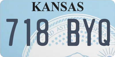 KS license plate 718BYQ