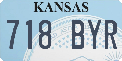 KS license plate 718BYR