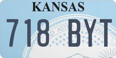KS license plate 718BYT