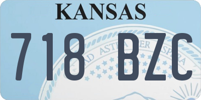 KS license plate 718BZC