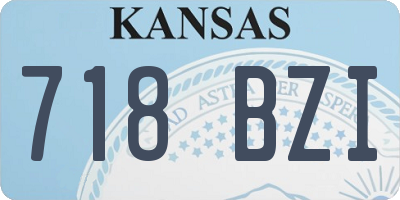 KS license plate 718BZI