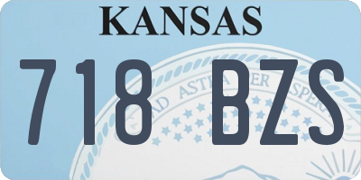 KS license plate 718BZS