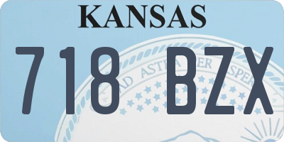 KS license plate 718BZX