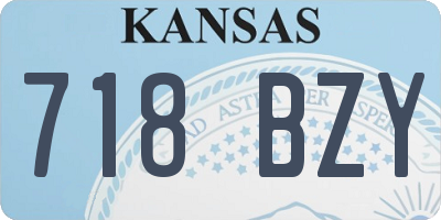 KS license plate 718BZY